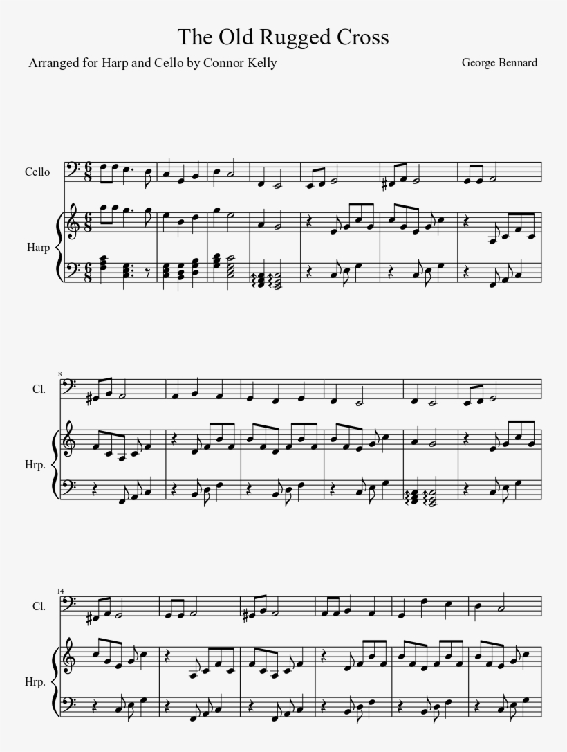 The Old Rugged Cross Sheet Music Composed By George - Sadness And Sorrow Piano, transparent png download