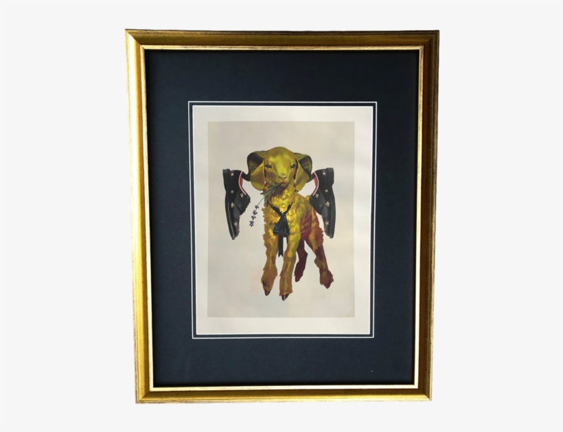 Vintage Gold Frame Gucci Gold Baby Goat / Ram Shoes - Ignasi Monreal Gucci Art, transparent png download
