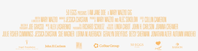 50 Eggs Presents I Am Jane Doe A Mary Mazzio Gig - Amber, transparent png download