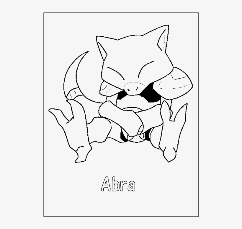 Abra Pokemon Coloring Page - Pokemon Abra Coloring, transparent png download