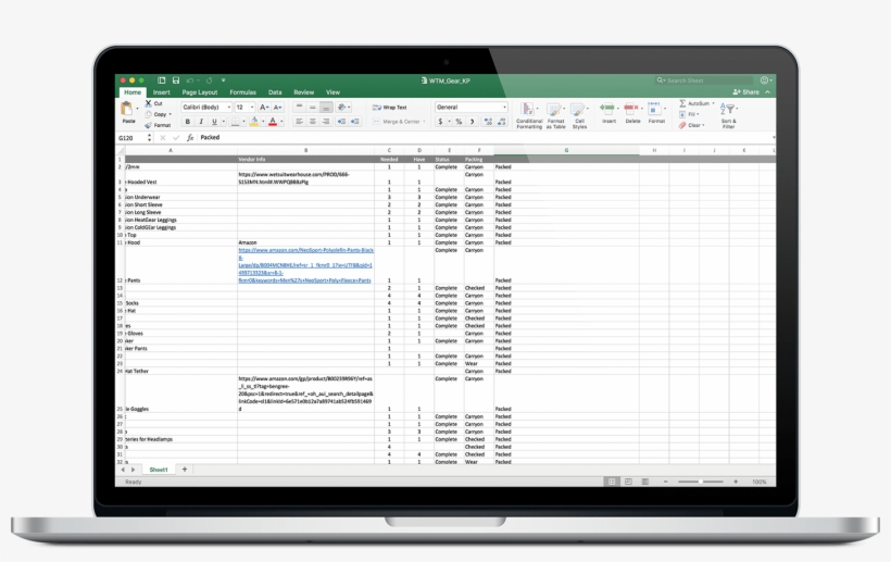 World's Toughest Mudder Packing Spreadsheet - Maximizer Crm, transparent png download