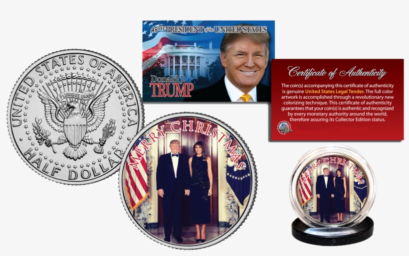 Donald & Melania Trump Christmas Jfk Half Dollar U - 50th Anniversary Special 50 Year Logo 2014 Jfk Kennedy, transparent png download