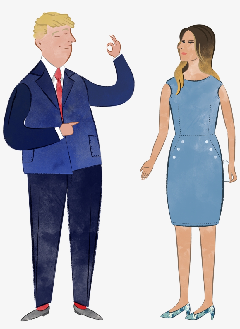 Melania And Donald Trump Illustration - Standing, transparent png download