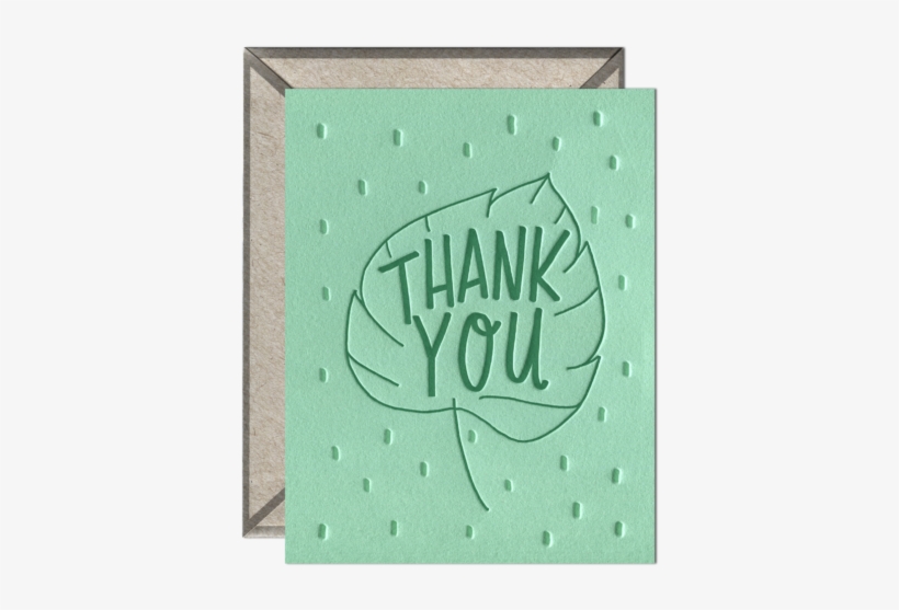 Leaf Thank You Card - Greeting Card, transparent png download