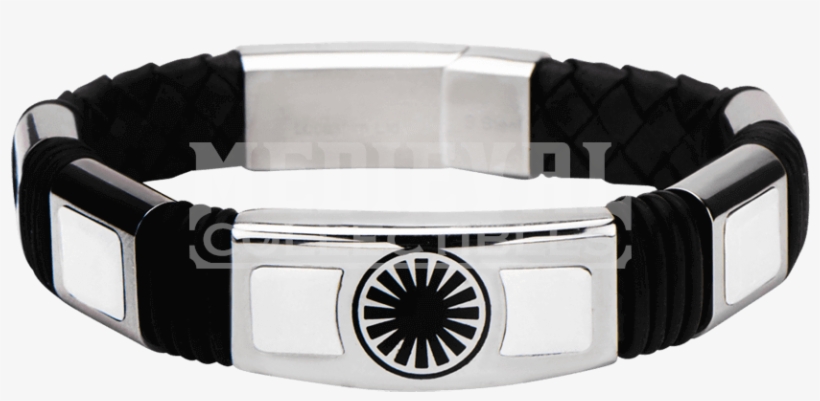 Force Awakens First Order Logo Leather Bracelet - Star Wars Bracelet Stormtrooper Black And White 8.5", transparent png download