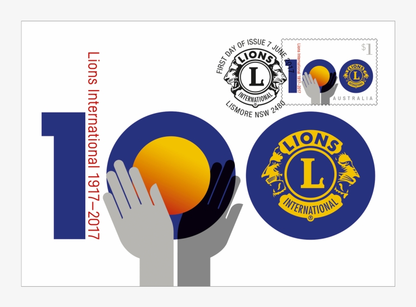 Centenary Of Lions Clubs International Maxicard - Lions Club 100 Years Stamp, transparent png download