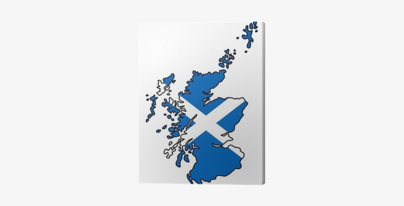 Outline Of Scotland Filled In With Scottish Flag Canvas - Outline Of Scotland, transparent png download