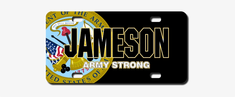 Us Army Seal / Black Background License Plate For Bikes, - United States Army, transparent png download