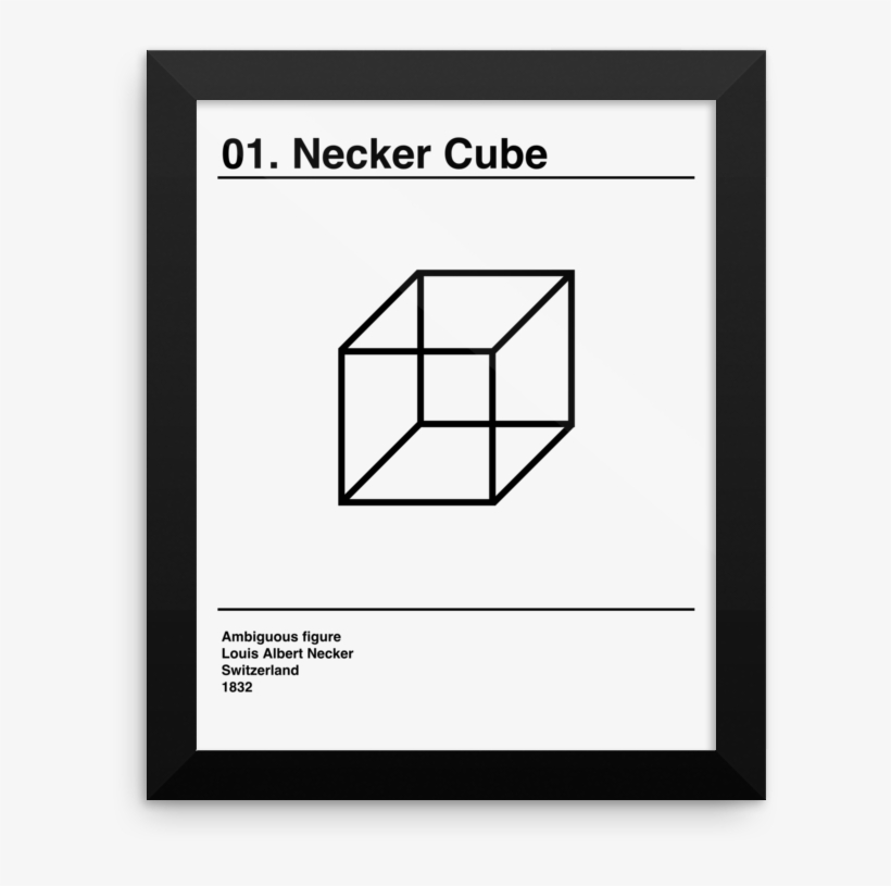 Necker Cube Optical Illusion Art Print Poster - Necker Cube, transparent png download