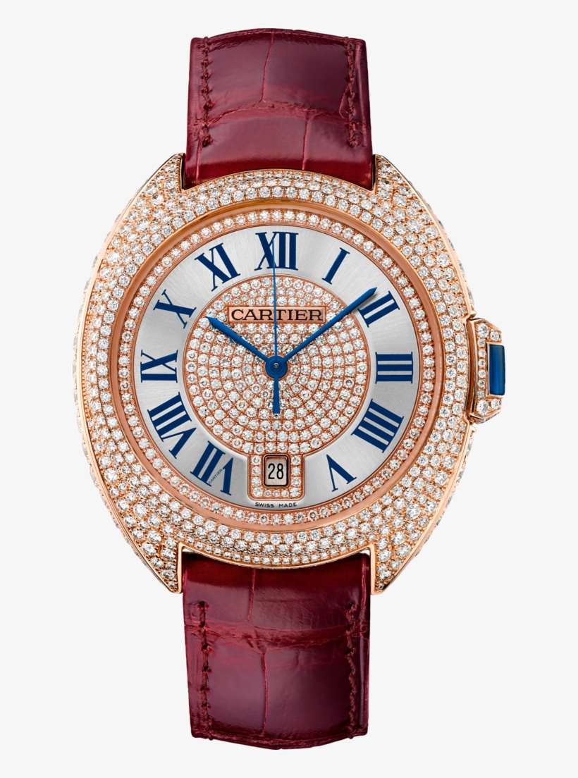 Clé De Cartier Watch40 Mm, 18k Pink Gold, Leather, - Cartier Cle De 40mm Women's Watch Wjcl0037, transparent png download