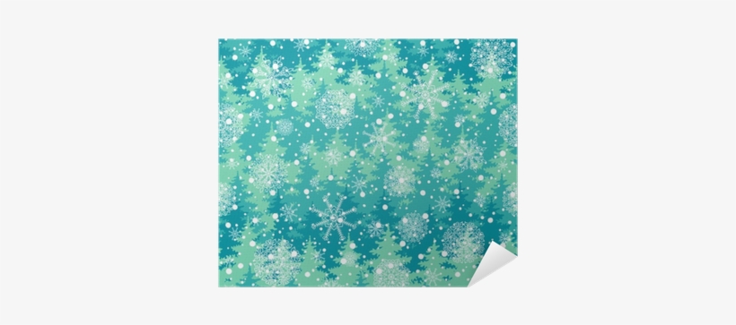 Winter Holiday Seamless Pattern With Trees, Snowflakes - Snow, transparent png download