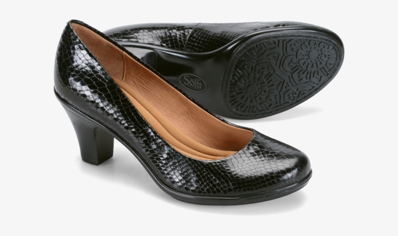 Pair Shot Image Of The Velma Shoe - Sofftshoe Sofft Women's Shoes - Velma 6 In Black Snake, transparent png download