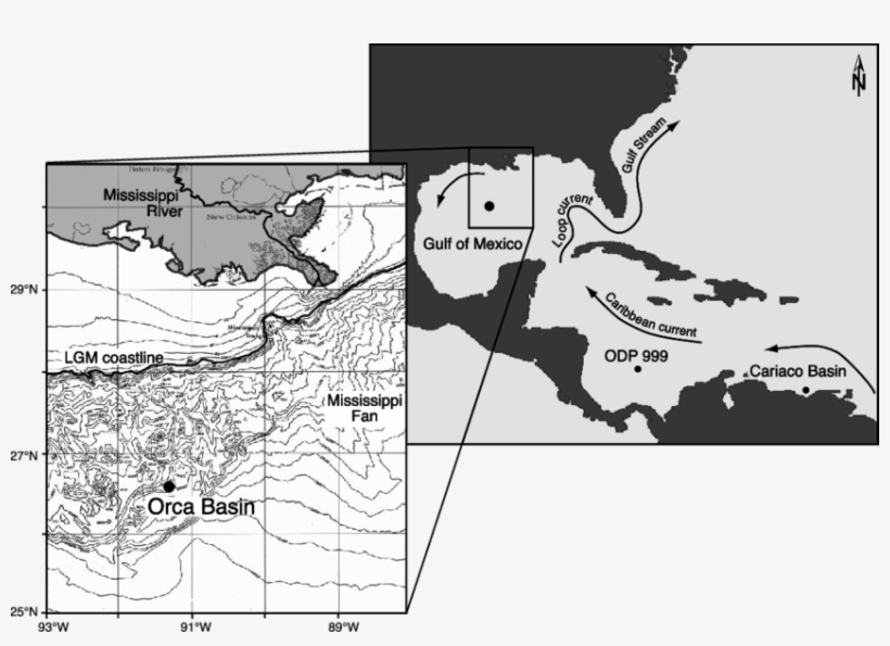Map Of The Gulf Of Mexico Showing The Location Of Orca - Dolly Edouard Fran Gustave Lined Up In Atlantic, transparent png download