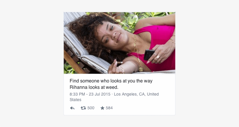 Sizzle Album Rihanna 624422190679625728 Twitter - Weed Will Never Hurt Me, transparent png download