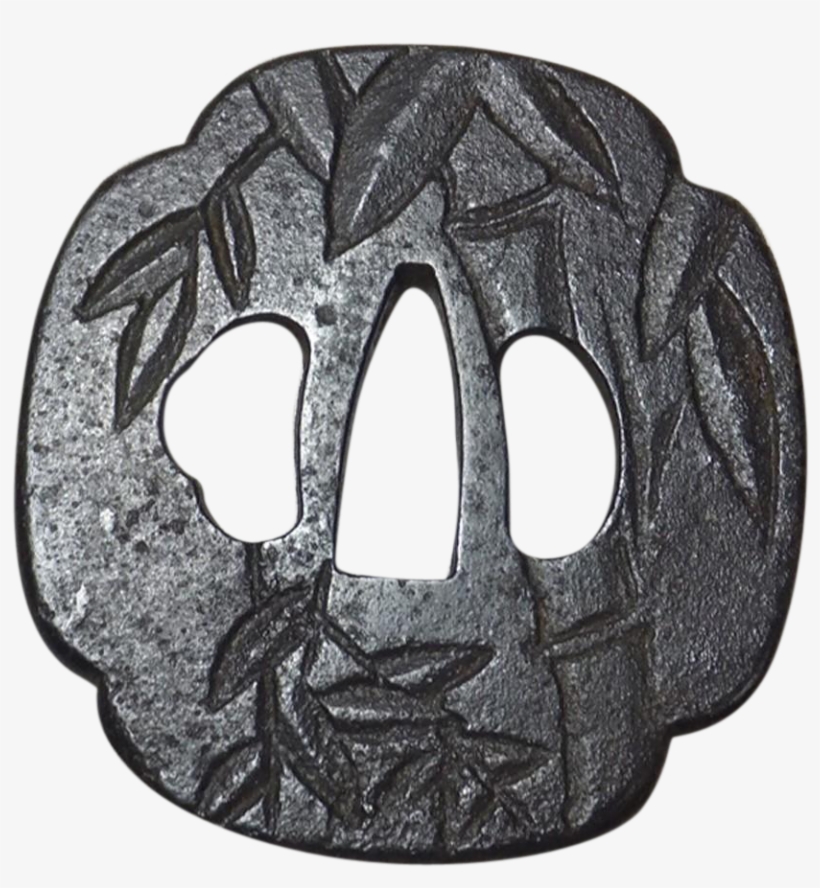 Japanese Antique Edo Period Mokko Tsuba Iron Sword - Sword, transparent png download