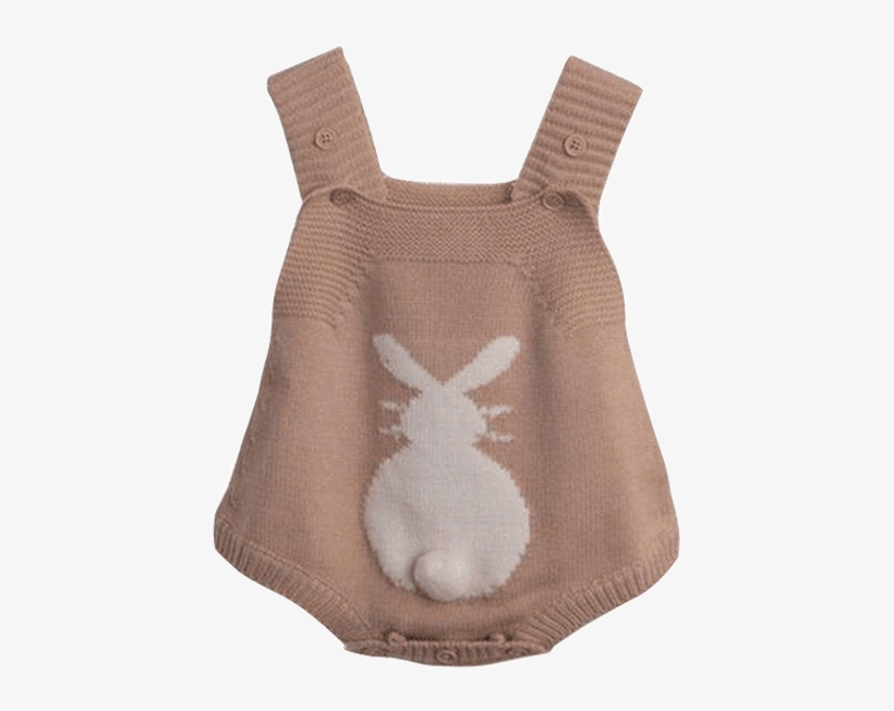 Petite Bello Playsuit Khaki / 6-9 Months Bunny Tail - Toddler Baby Girls Rabbit Knitted Strap Bodysuit Clothes, transparent png download