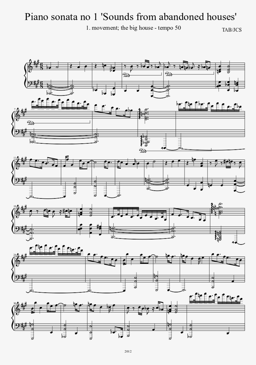 Piano Sonata No 1 'sounds From Abandoned Houses' Sheet - Notenbüchlein Für Anna Magdalena Bach: (1725), transparent png download