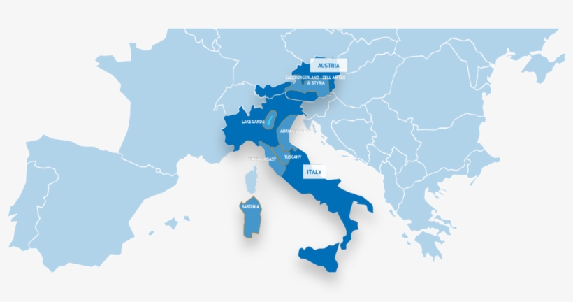 Sluiten - Italy Highlighted On Map, transparent png download