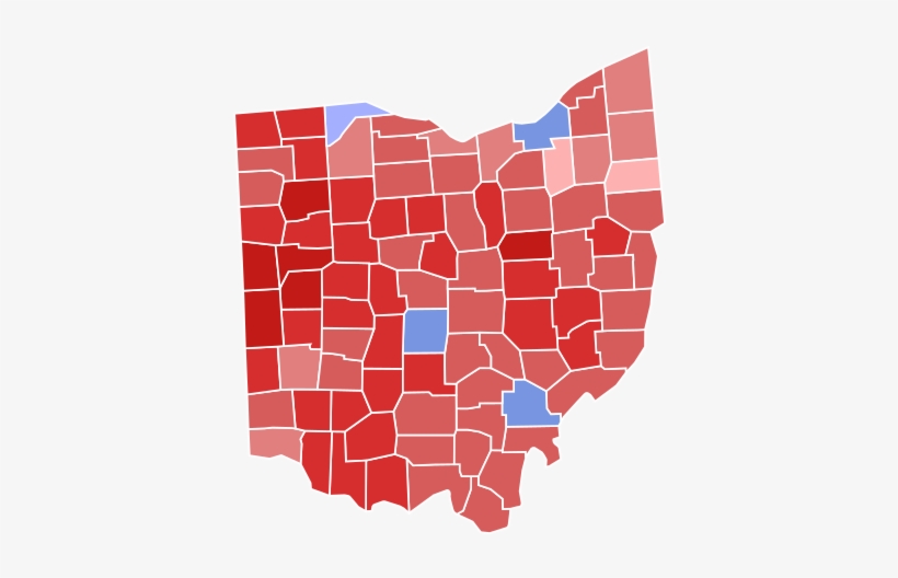 Democrats Ran Majorities In Only Four Counties In 2016, - Ohio 2016 Election By County, transparent png download