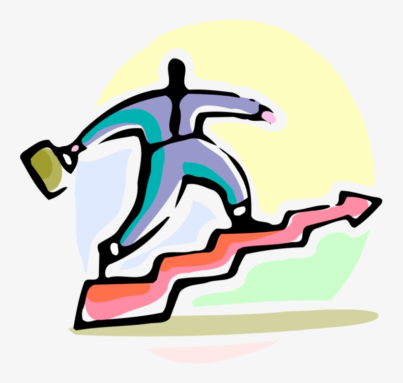 Vector Illustration Of Businessman Climbs Infographic - Chart, transparent png download