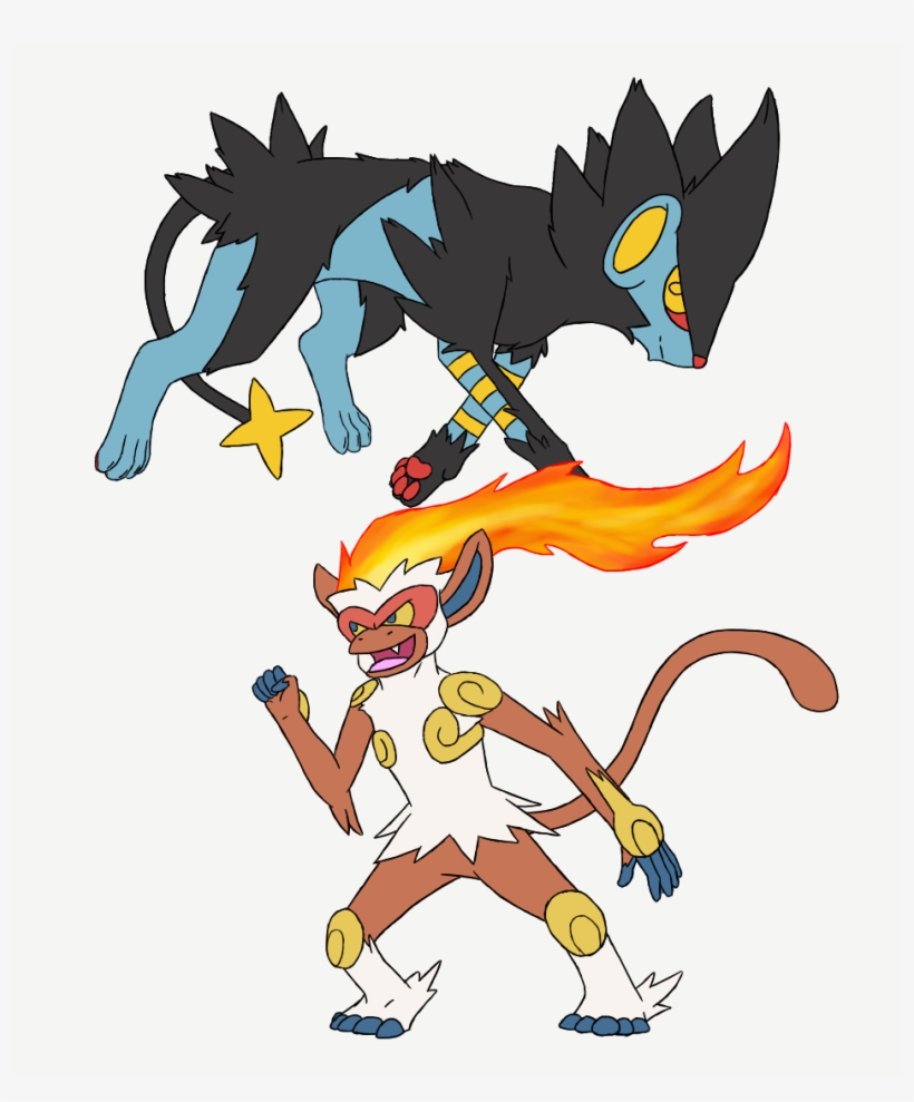 Infernape And Luxray - Cartoon, transparent png download