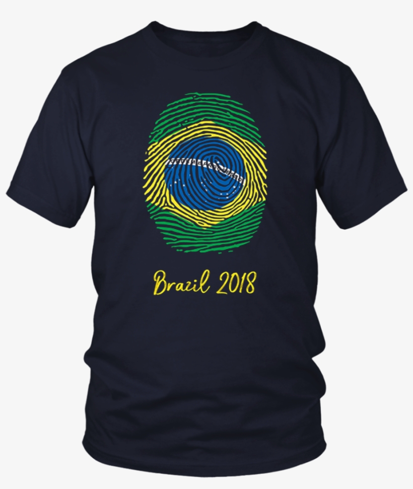 Brazil Shirt 2018 Thumbprint Soccer Flag Design - Larry Bernandez T Shirt, transparent png download