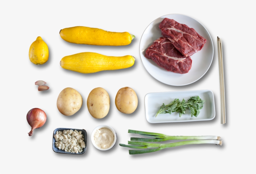 Steak & Summer Squash Kabobs With Blue Cheese Potato - Salad, transparent png download