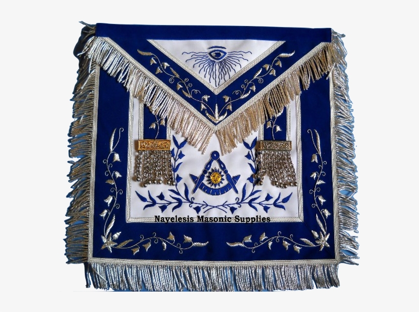 Past Master Silver Tassels Blue Apron - Patchwork, transparent png download