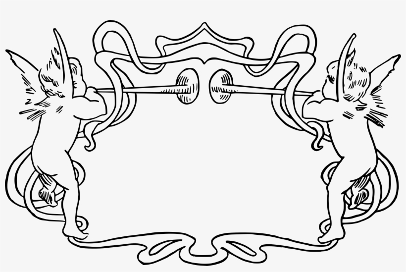 This Free Icons Png Design Of Cherub Trumpet Frame, transparent png download