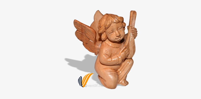 Cherub Musician With Cello Instrument Wood Carving - Cello, transparent png download