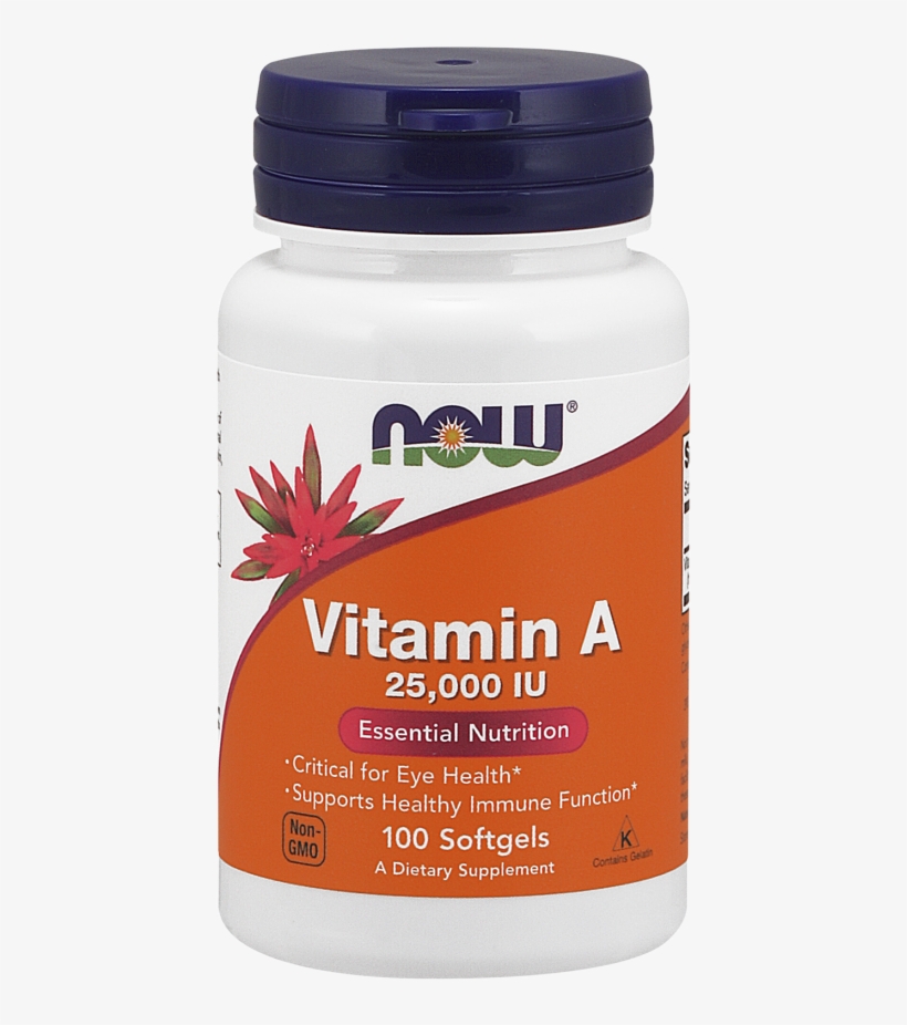 Vitamin A 25,000 Iu Softgels - Now L Tyrosine 500 Mg, transparent png download