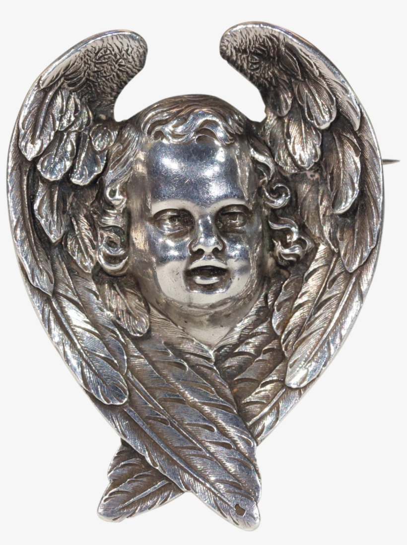 Drawn Angelfish Cherub - Silver, transparent png download