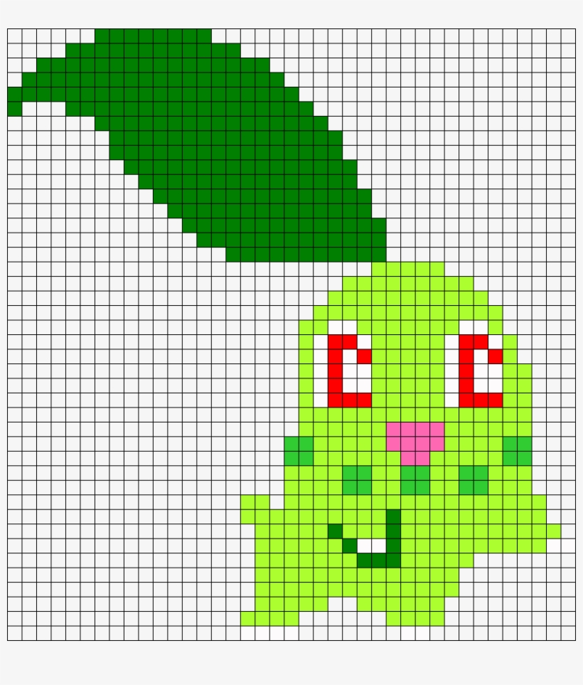Chikorita Perler Bead Pattern / Bead Sprite - Perler Beads Pokemon Chikorita, transparent png download