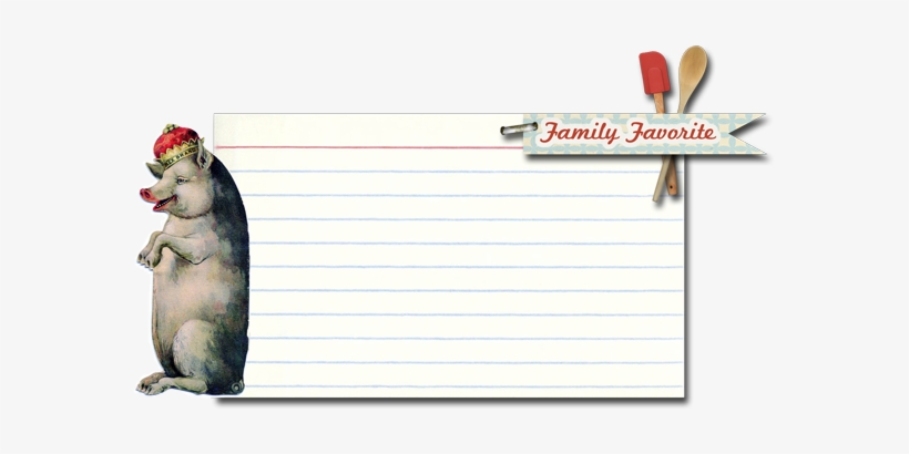 Well I Designed This Cute Little Recipie Card To Add - Pig King Comic Victorian Advertising Scrap Decorative, transparent png download