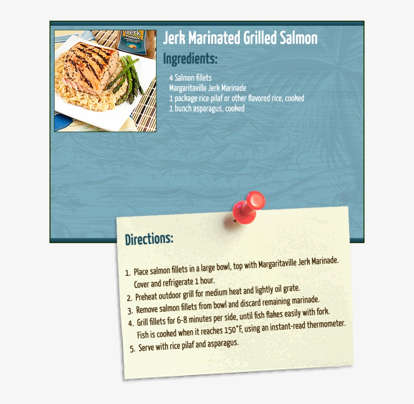 Jerk Marinated Grilled Salmon - Food, transparent png download