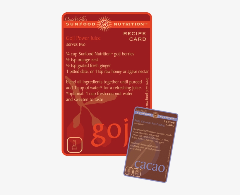 Sunfood Nutrition Recipe Cards - Graphic Design, transparent png download