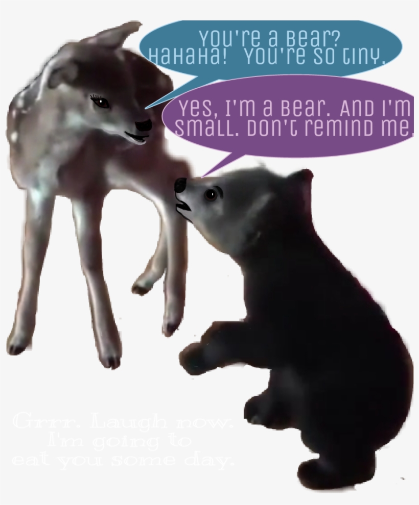 Picsartstickers Bear Cub With A Fawn - Poster, transparent png download