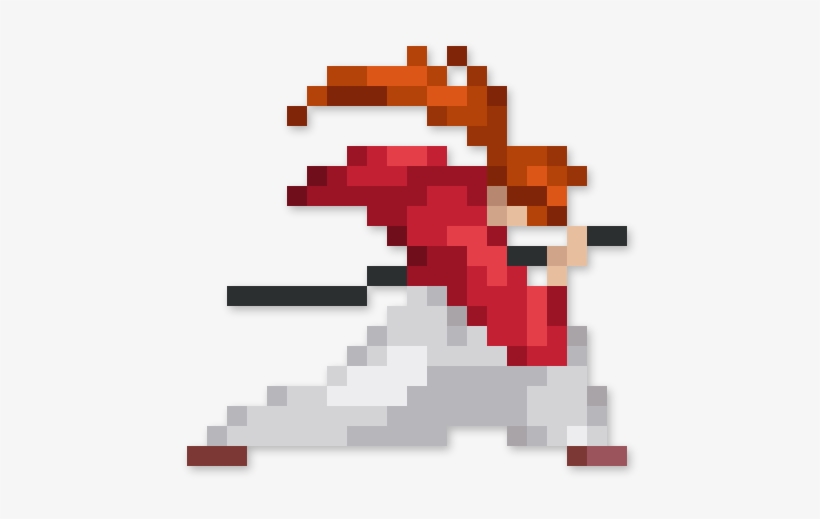 Author Comments - Bunkieshop Dailychallenge - Kenshin Lowres Pixelart, transparent png download