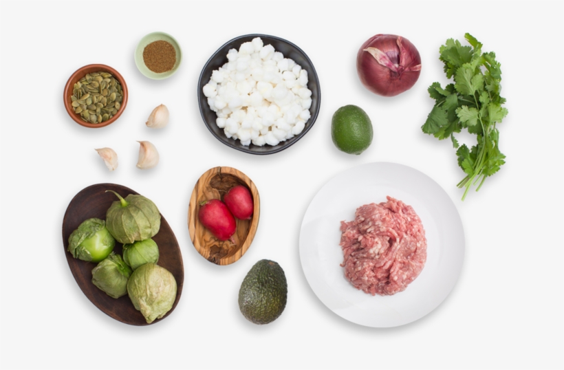 Pork & Tomatillo Pozole With Hominy, Avocado & Radishes - Avocado, transparent png download