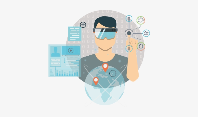 Hololens From Microsoft Is One Of The Augmented Reality - Cartoon, transparent png download