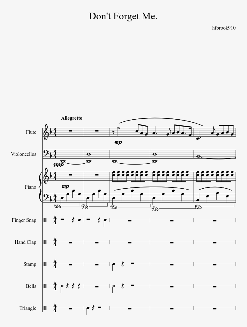 Don't Forget Me - Sheet Music, transparent png download