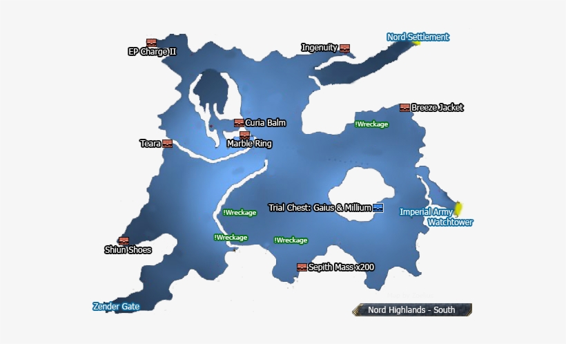 Trails Of Cold Steel Ii Nord Highlands South - Nord Highlands North Map, transparent png download