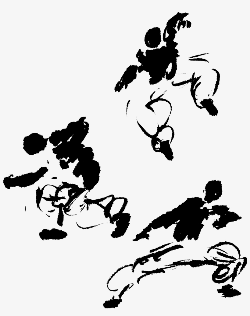 Shaolin Kung Fu Martial Arts Zeichnung - Kung Fu Drawing Ink, transparent png download