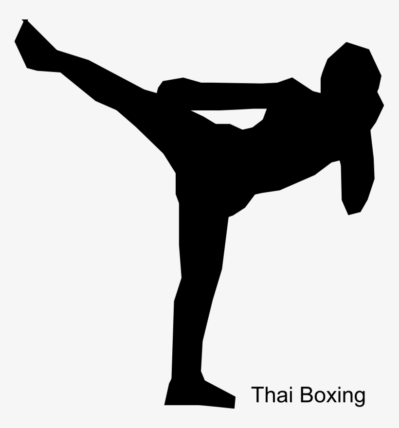 Free Muaythai002 Free Muaythai003 Free Muaythai001 - Muay Thai Kick Silhouette, transparent png download