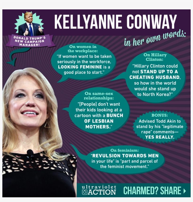 Trumps New Campaign Manager What She Says About Women - Kellyanne Conway Anti Trump, transparent png download