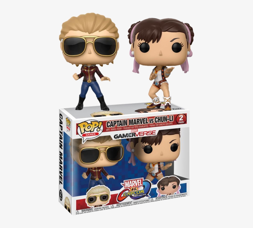 Marvel Vs - Capcom - Infinite - Captain Marvel Vs Chun - Marvel Vs Capcom Funko Pop, transparent png download