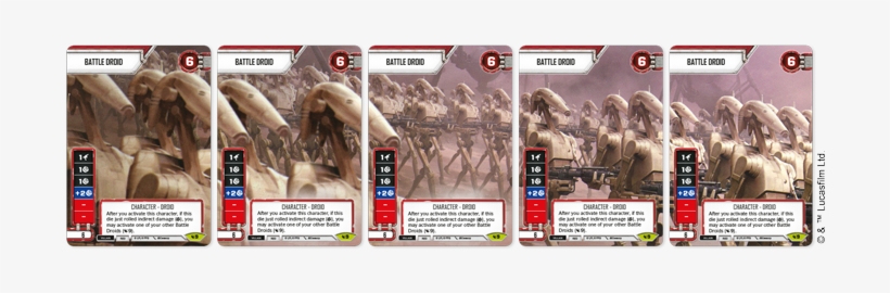 Battle Droid 5 Card Panaramic Promo Set - Star Wars Destiny Droid, transparent png download