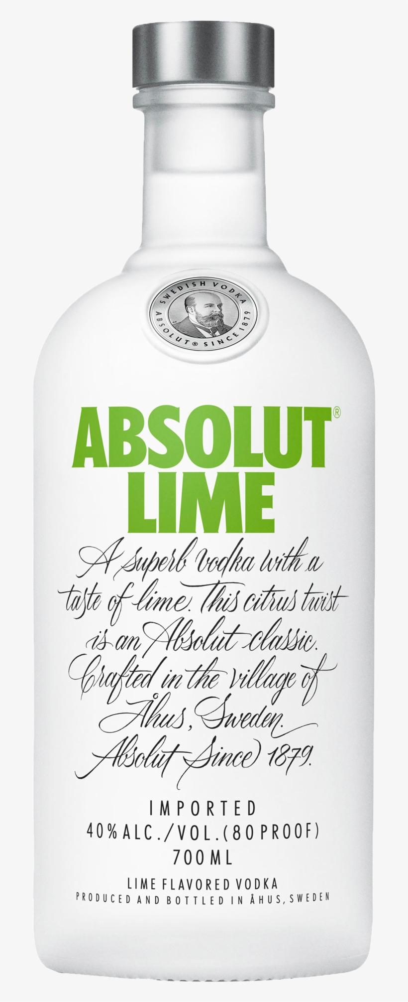 Absolut Lime Vodka 700ml Bottle - Absolut Lime Flavoured Vodka, transparent png download