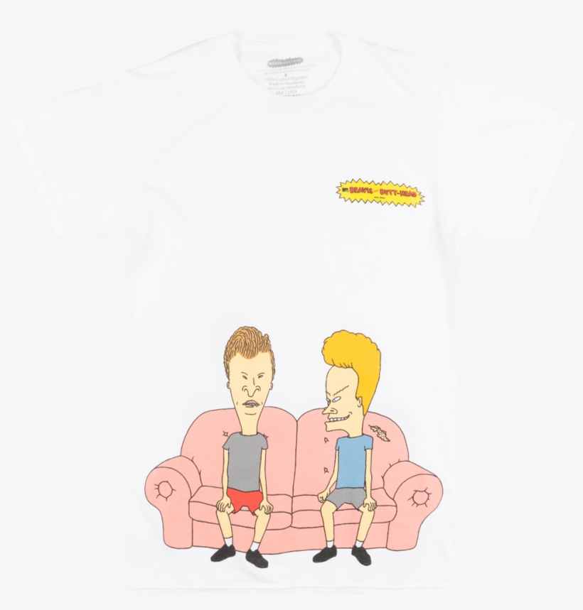 Beavis And Butthead Couch T-shirt White Mens Retro - Beavis And Butthead - Couch Scene - Sticker / Decal, transparent png download