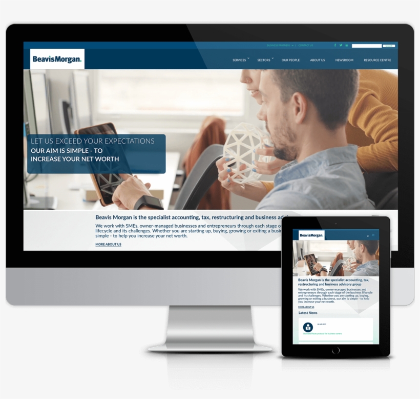 The Design Of The Site Focuses On High Level Messaging - Website, transparent png download